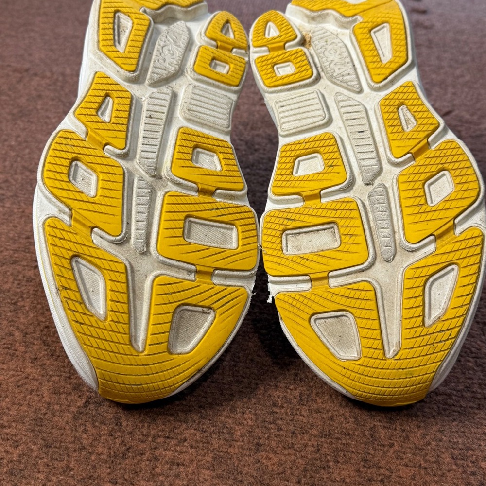 Hoka Bondi 9 Womens Running Shoes 8.5 Alabaster Sea Glass Pink Yellow 1162012 A- - Picture 11 of 11